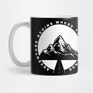 Adventure begins where the road ends Caravanning and RV Mug